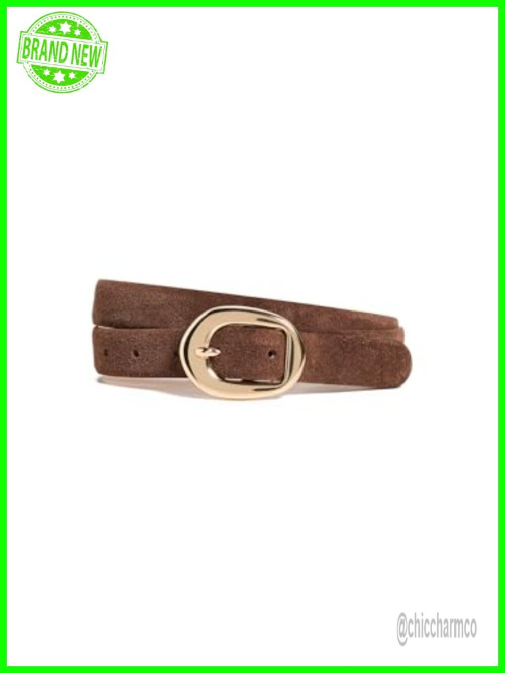 Greyson Mini Suede Belt with Polished Gold-Tone Buckle